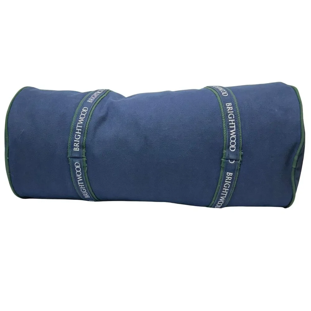 Canvas Duffle Bankers Bag Brightwood Company Logo Blue & Green 22 in x 11 in